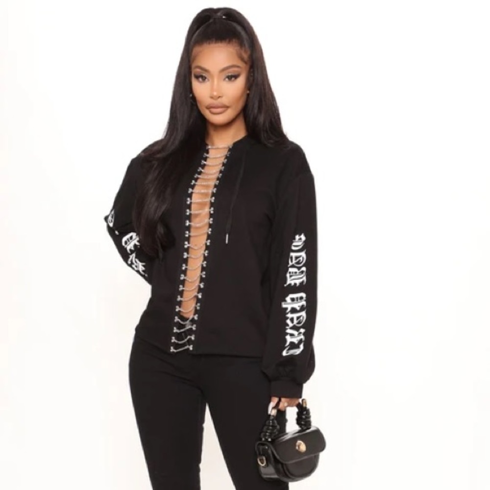 Fashion Nova Trap Bae Chain Hoodie